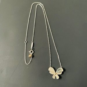RARE Tiffany & Co. Return to Tiffany Butterfly Love Bugs 18K & Silver Necklace
